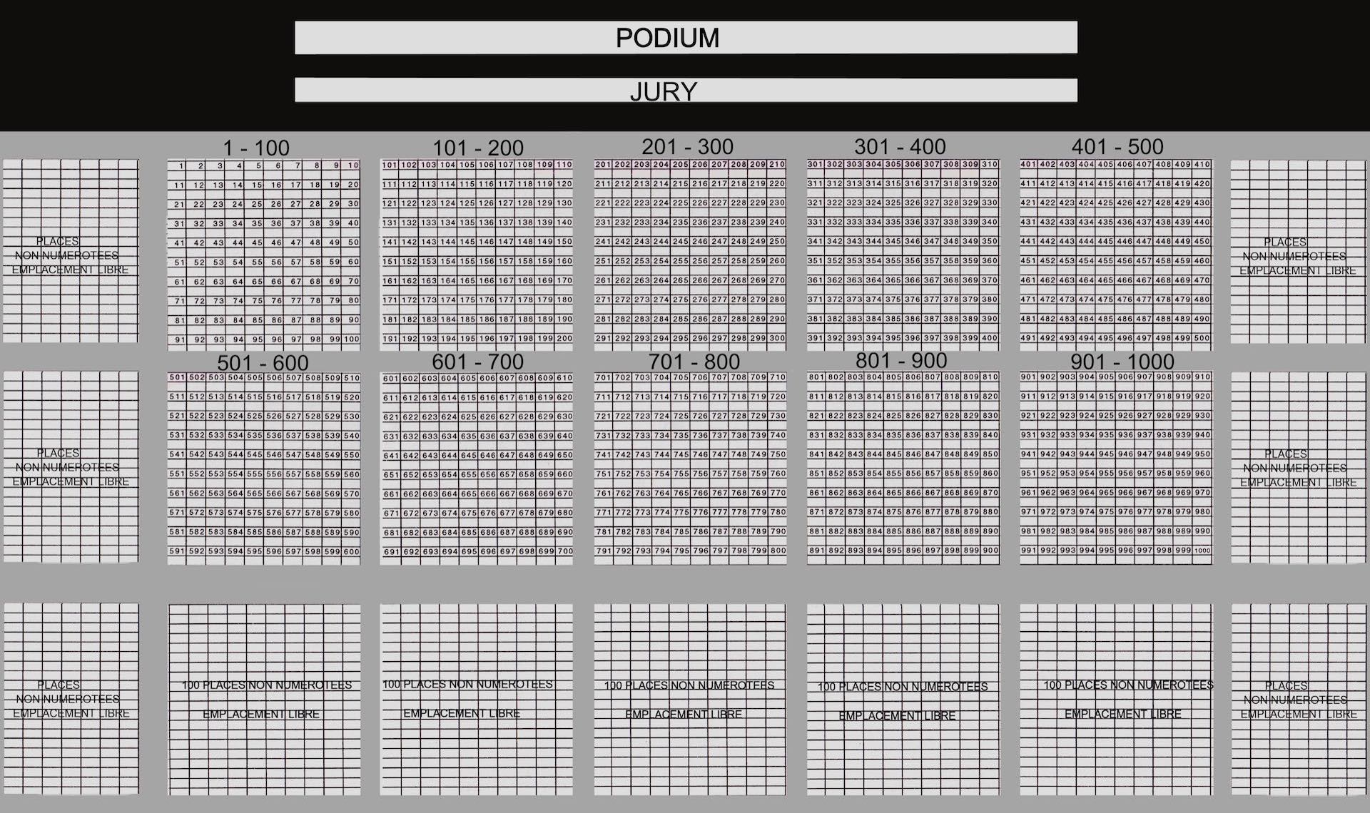 Plan de la disposition de la salle du parc expo pour le Top de Colmar